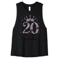 Wo 20 years old It's my Birthday Wo 20th Birthday Funny gift Women's Racerback Cropped Tank