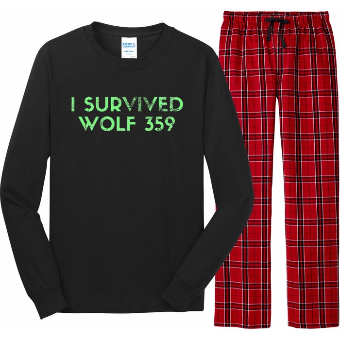 Wolf 359 Survived Funny Science Fiction Space Long Sleeve Pajama Set