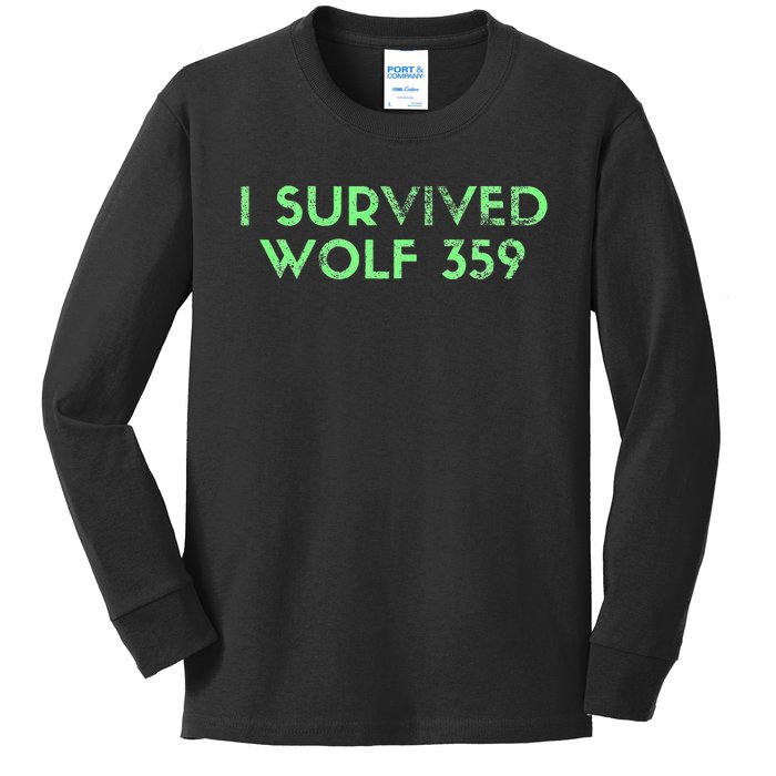 Wolf 359 Survived Funny Science Fiction Space Kids Long Sleeve Shirt