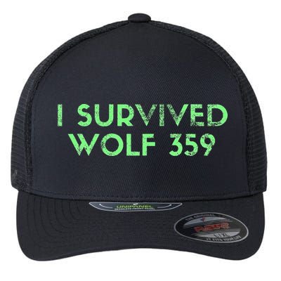 Wolf 359 Survived Funny Science Fiction Space Flexfit Unipanel Trucker Cap