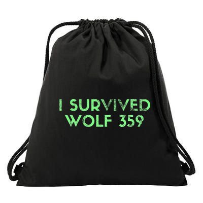 Wolf 359 Survived Funny Science Fiction Space Drawstring Bag