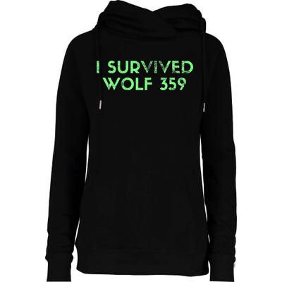 Wolf 359 Survived Funny Science Fiction Space Womens Funnel Neck Pullover Hood