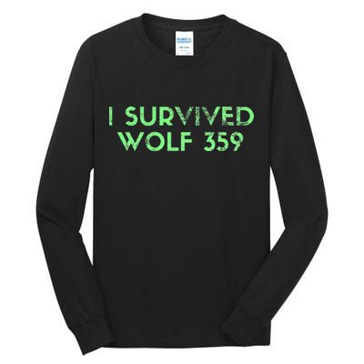 Wolf 359 Survived Funny Science Fiction Space Tall Long Sleeve T-Shirt