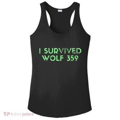 Wolf 359 Survived Funny Science Fiction Space Ladies PosiCharge Competitor Racerback Tank