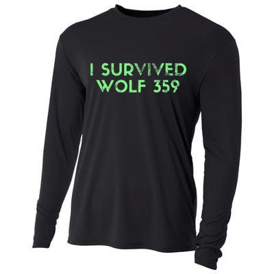 Wolf 359 Survived Funny Science Fiction Space Cooling Performance Long Sleeve Crew