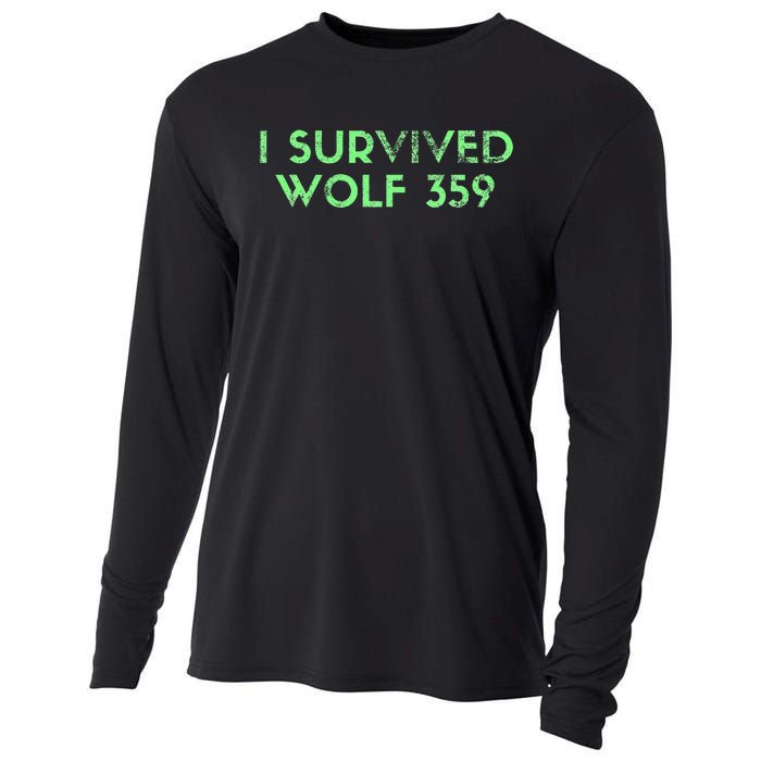 Wolf 359 Survived Funny Science Fiction Space Cooling Performance Long Sleeve Crew