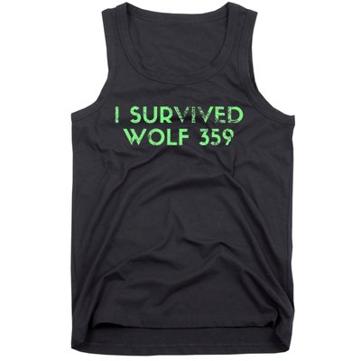 Wolf 359 Survived Funny Science Fiction Space Tank Top