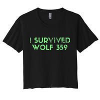 Wolf 359 Survived Funny Science Fiction Space Women's Crop Top Tee