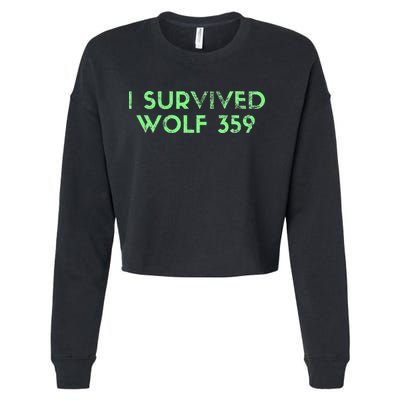 Wolf 359 Survived Funny Science Fiction Space Cropped Pullover Crew