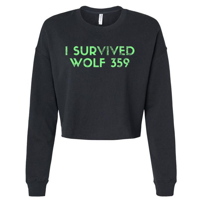 Wolf 359 Survived Funny Science Fiction Space Cropped Pullover Crew