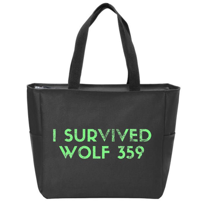 Wolf 359 Survived Funny Science Fiction Space Zip Tote Bag