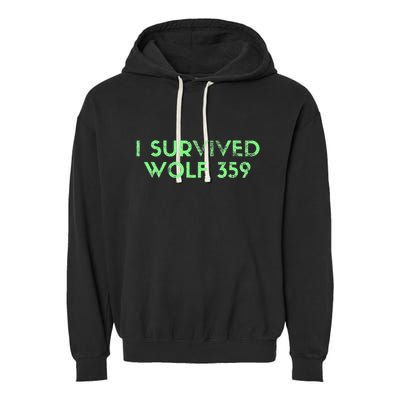 Wolf 359 Survived Funny Science Fiction Space Garment-Dyed Fleece Hoodie