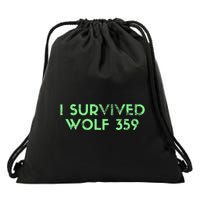 Wolf 359 Survived Funny Science Fiction Space Drawstring Bag