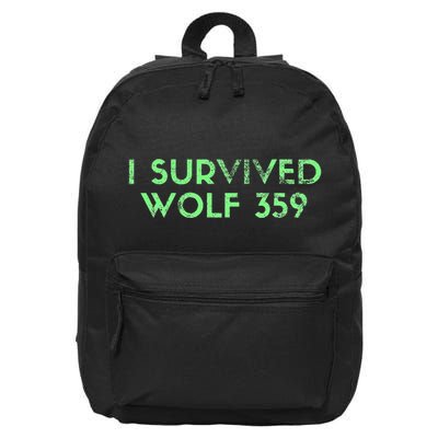Wolf 359 Survived Funny Science Fiction Space 16 in Basic Backpack