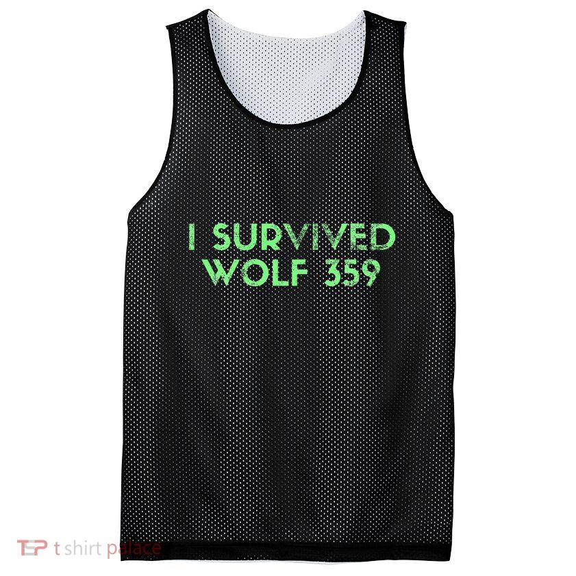 Wolf 359 Survived Funny Science Fiction Space Mesh Reversible Basketball Jersey Tank