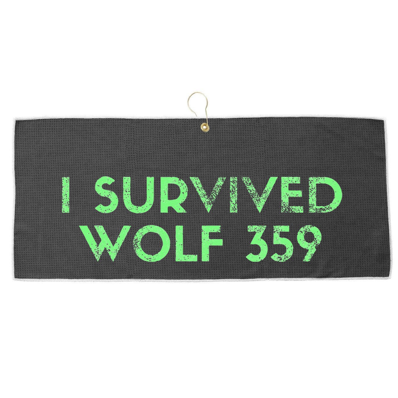 Wolf 359 Survived Funny Science Fiction Space Large Microfiber Waffle Golf Towel