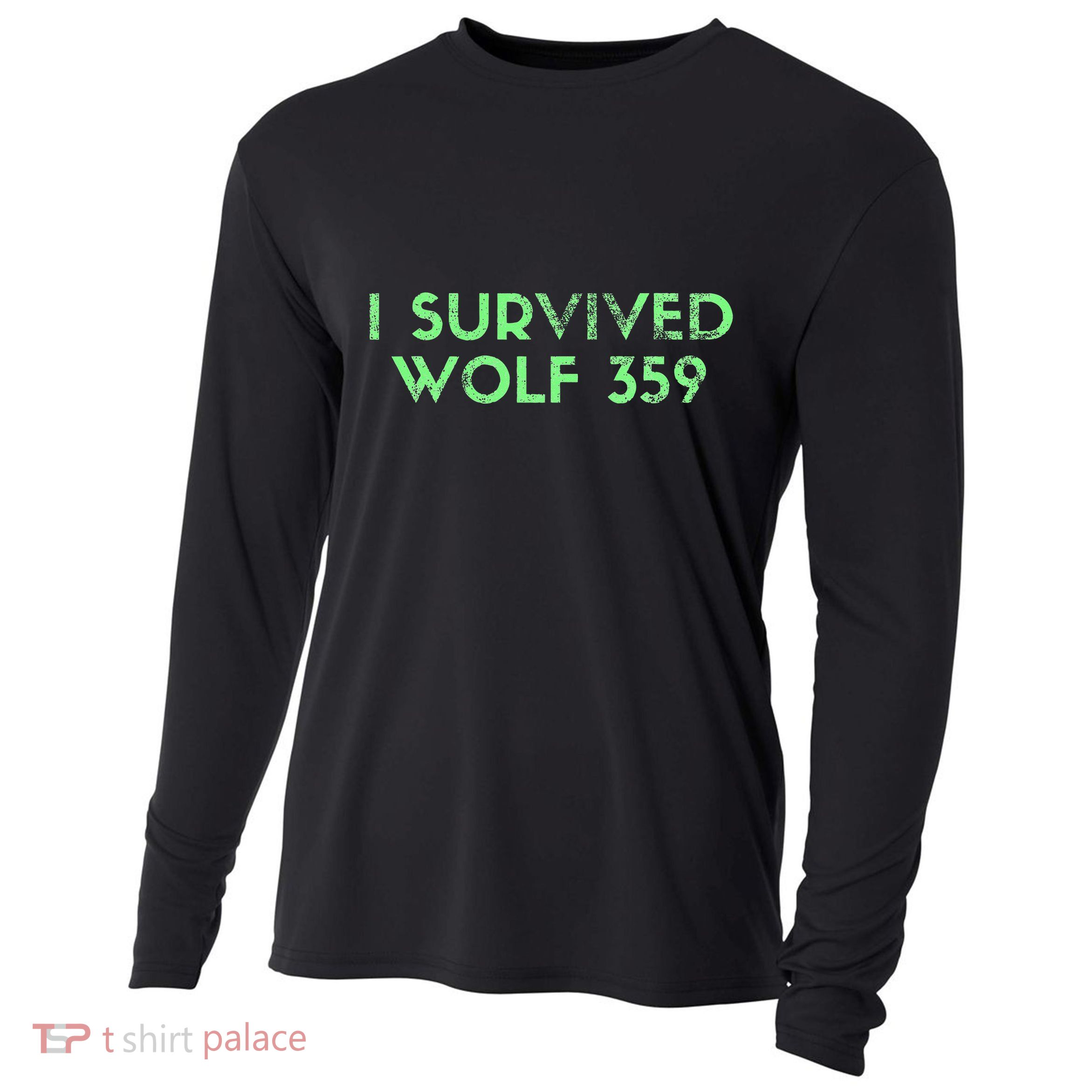 Wolf 359 Survived Funny Science Fiction Space Cooling Performance Long Sleeve Crew