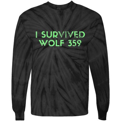 Wolf 359 Survived Funny Science Fiction Space Tie-Dye Long Sleeve Shirt