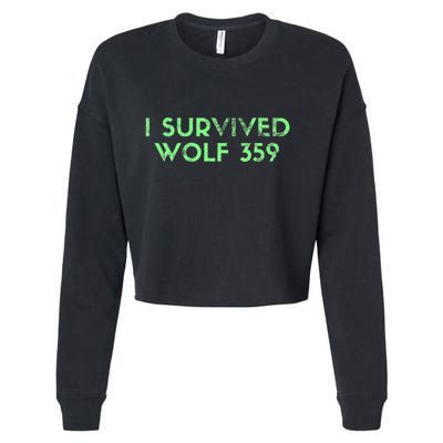 Wolf 359 Survived Funny Science Fiction Space Cropped Pullover Crew