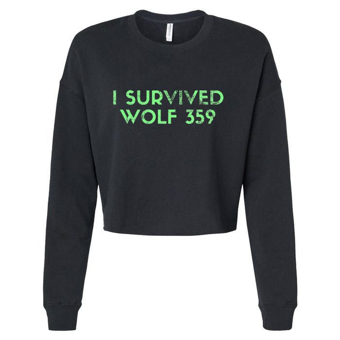 Wolf 359 Survived Funny Science Fiction Space Cropped Pullover Crew