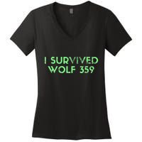 Wolf 359 Survived Funny Science Fiction Space Women's V-Neck T-Shirt