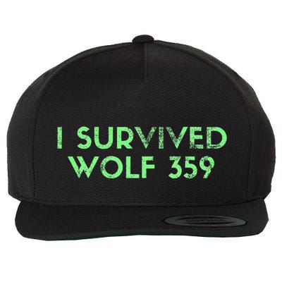 Wolf 359 Survived Funny Science Fiction Space Wool Snapback Cap