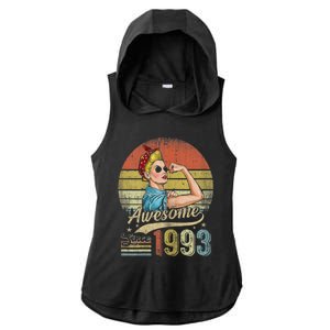 Wom.e.ns 30 Year Old Awesome Since 1993 30th Birthday Gifts Wom.e.n Ladies PosiCharge Tri-Blend Wicking Draft Hoodie Tank