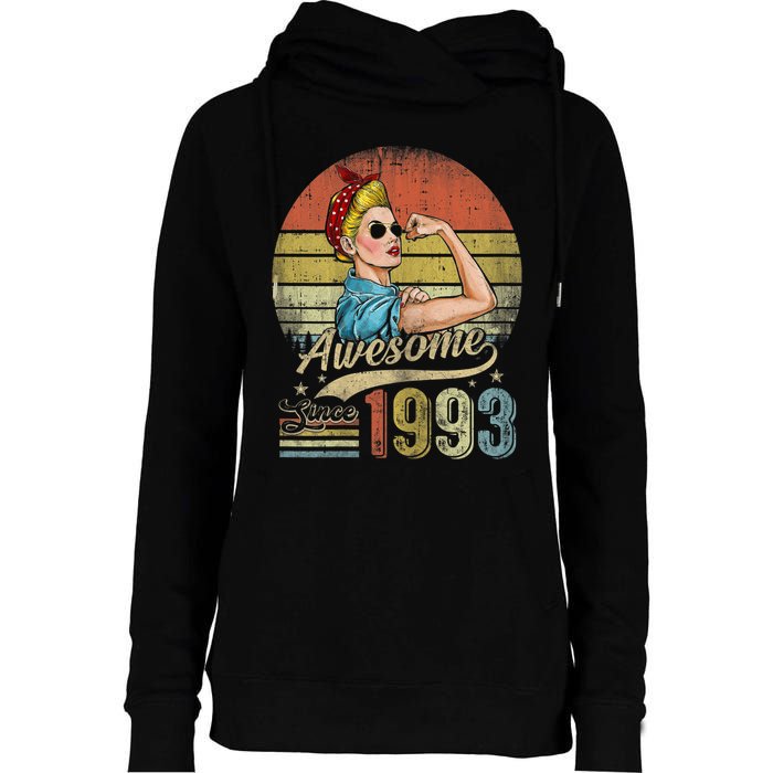 Wom.e.ns 30 Year Old Awesome Since 1993 30th Birthday Gifts Wom.e.n Womens Funnel Neck Pullover Hood