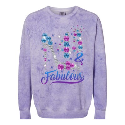 Wo 45 and Fabulous Stepping into my 45th Birthday Present Gift Wo's Colorblast Crewneck Sweatshirt