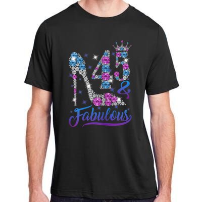 Wo 45 and Fabulous Stepping into my 45th Birthday Present Gift Wo's Adult ChromaSoft Performance T-Shirt