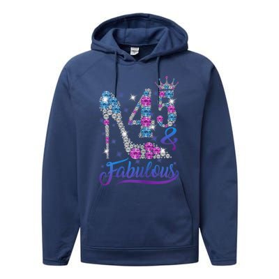 Wo 45 and Fabulous Stepping into my 45th Birthday Present Gift Wo's Performance Fleece Hoodie