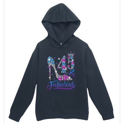 Wo 45 and Fabulous Stepping into my 45th Birthday Present Gift Wo's Urban Pullover Hoodie