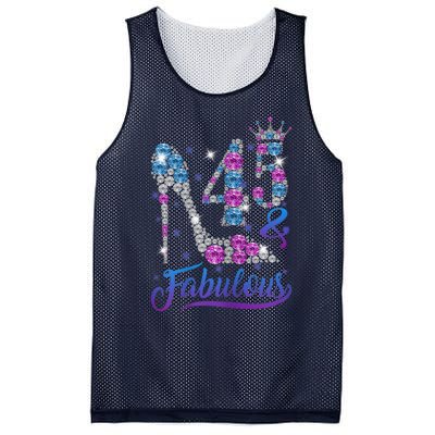 Wo 45 and Fabulous Stepping into my 45th Birthday Present Gift Wo's Mesh Reversible Basketball Jersey Tank