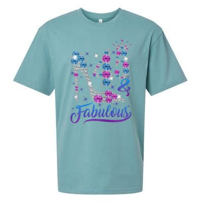 Wo 45 and Fabulous Stepping into my 45th Birthday Present Gift Wo's Sueded Cloud Jersey T-Shirt