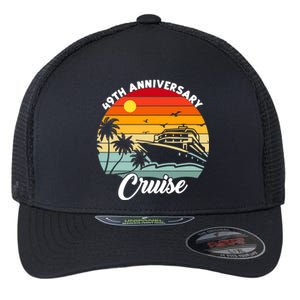 Wedding 49th Anniversary Cruise Trip Husband Wife Couple Flexfit Unipanel Trucker Cap