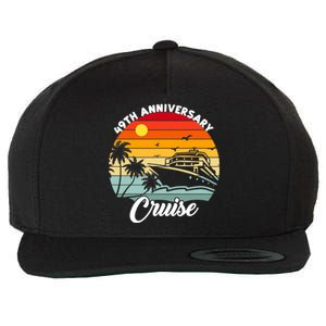 Wedding 49th Anniversary Cruise Trip Husband Wife Couple Wool Snapback Cap