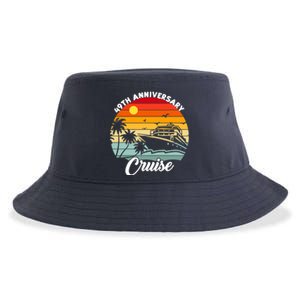 Wedding 49th Anniversary Cruise Trip Husband Wife Couple Sustainable Bucket Hat