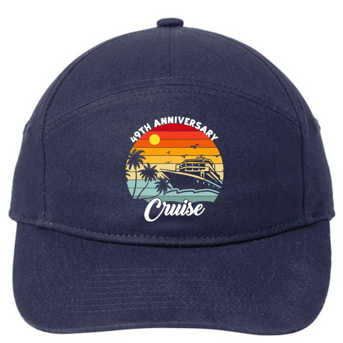 Wedding 49th Anniversary Cruise Trip Husband Wife Couple 7-Panel Snapback Hat