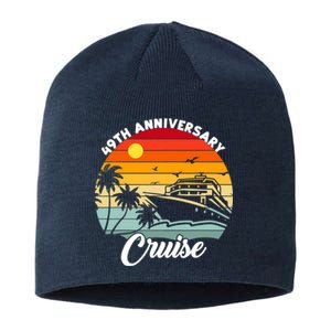 Wedding 49th Anniversary Cruise Trip Husband Wife Couple Sustainable Beanie