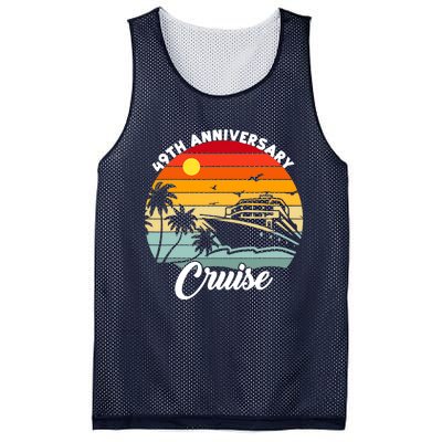 Wedding 49th Anniversary Cruise Trip Husband Wife Couple Mesh Reversible Basketball Jersey Tank