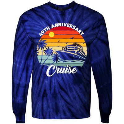 Wedding 49th Anniversary Cruise Trip Husband Wife Couple Tie-Dye Long Sleeve Shirt