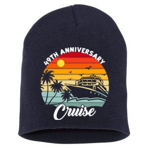 Wedding 49th Anniversary Cruise Trip Husband Wife Couple Short Acrylic Beanie