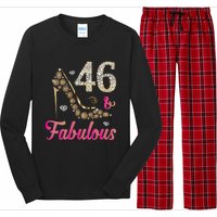 Womens 46 And Fabulous Funny 46th Birthday Cute Gift Beautiful Fun Long Sleeve Pajama Set