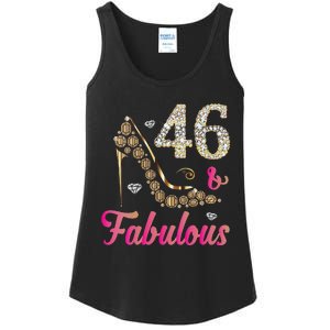 Womens 46 And Fabulous Funny 46th Birthday Cute Gift Beautiful Fun Ladies Essential Tank