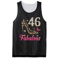 Womens 46 And Fabulous Funny 46th Birthday Cute Gift Beautiful Fun Mesh Reversible Basketball Jersey Tank