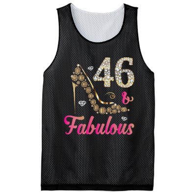 Womens 46 And Fabulous Funny 46th Birthday Cute Gift Beautiful Fun Mesh Reversible Basketball Jersey Tank