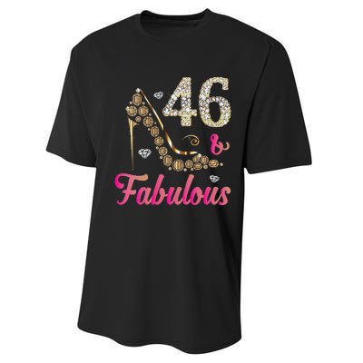 Womens 46 And Fabulous Funny 46th Birthday Cute Gift Beautiful Fun Performance Sprint T-Shirt