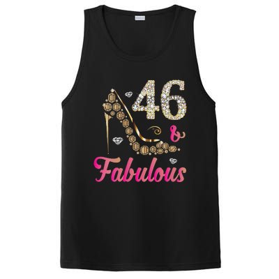 Womens 46 And Fabulous Funny 46th Birthday Cute Gift Beautiful Fun PosiCharge Competitor Tank