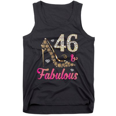 Womens 46 And Fabulous Funny 46th Birthday Cute Gift Beautiful Fun Tank Top