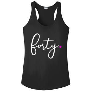 Wom.e.ns 40th Birthday Gift Ideas for Her Wom.e.n  Party Forty Ladies PosiCharge Competitor Racerback Tank